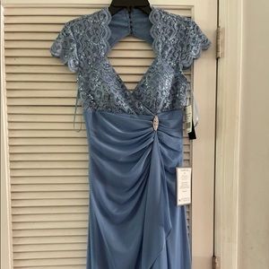 Betsy & Adam Petite Sequined Ruffled Grown